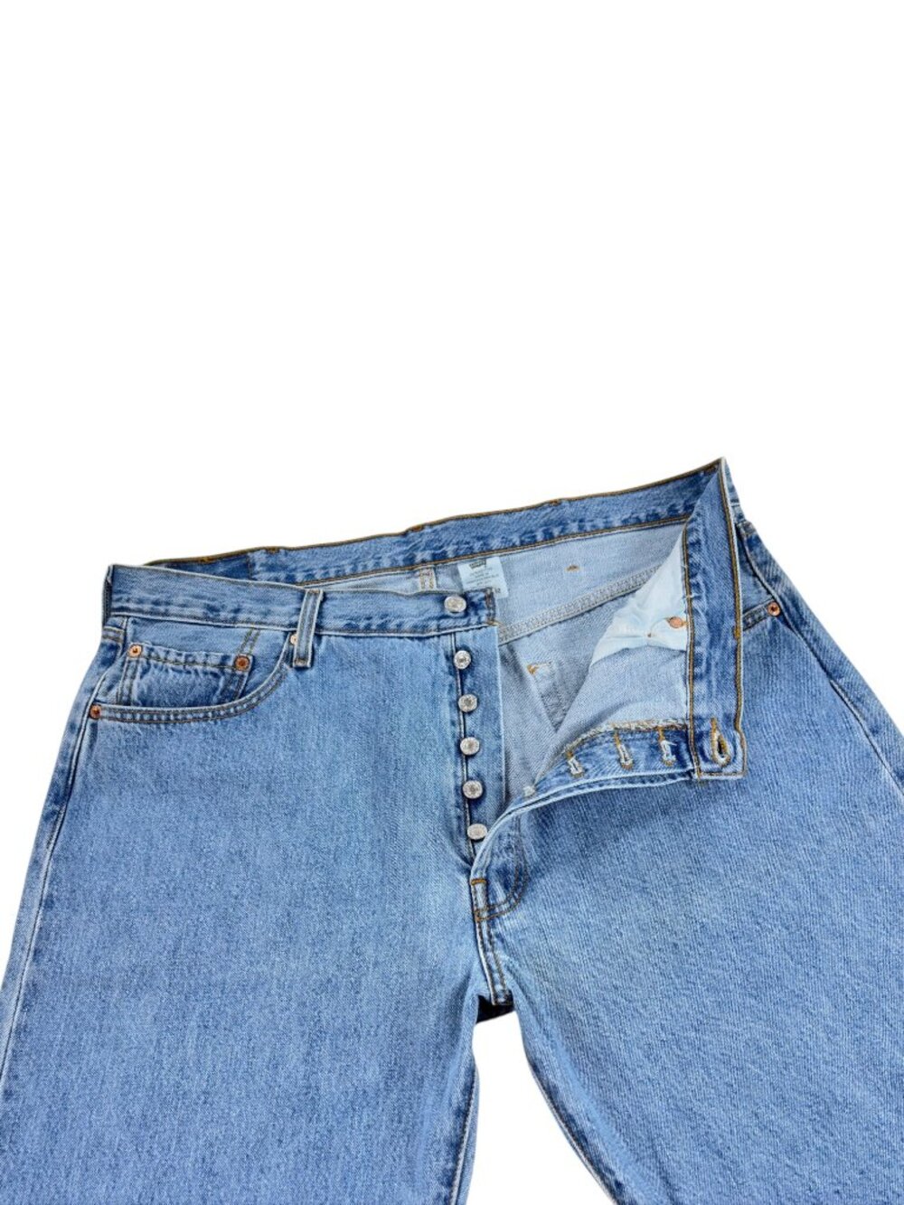 Vintage Y2K Levis 501 Classic Straight Leg Jeans Mens Size 40 x 32 Light Wash
